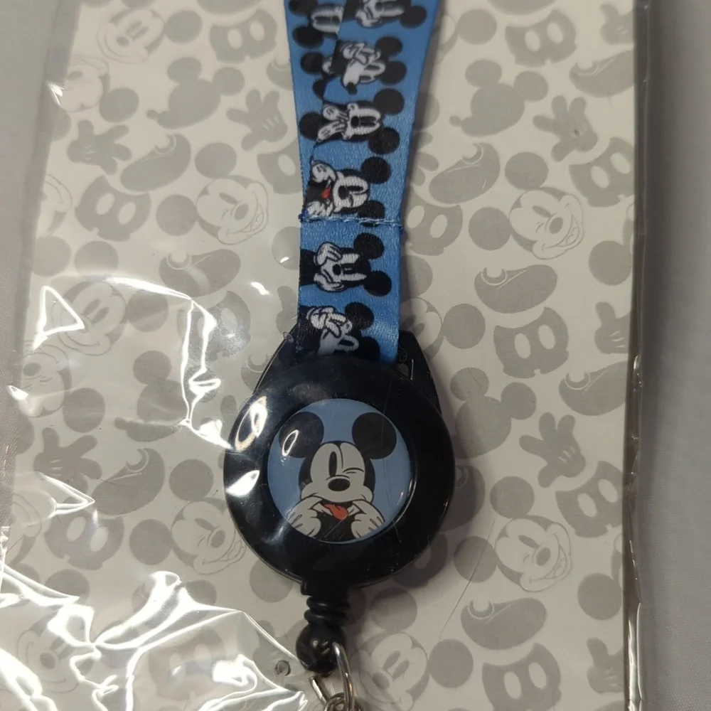 Disney Mickey Mouse Lanyard ID Badge Holder Retractable